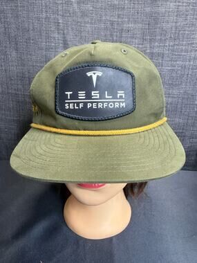 Tesla Self Perform Hat Green Rope Snapback Cap Sportex Safety USA Made Rare